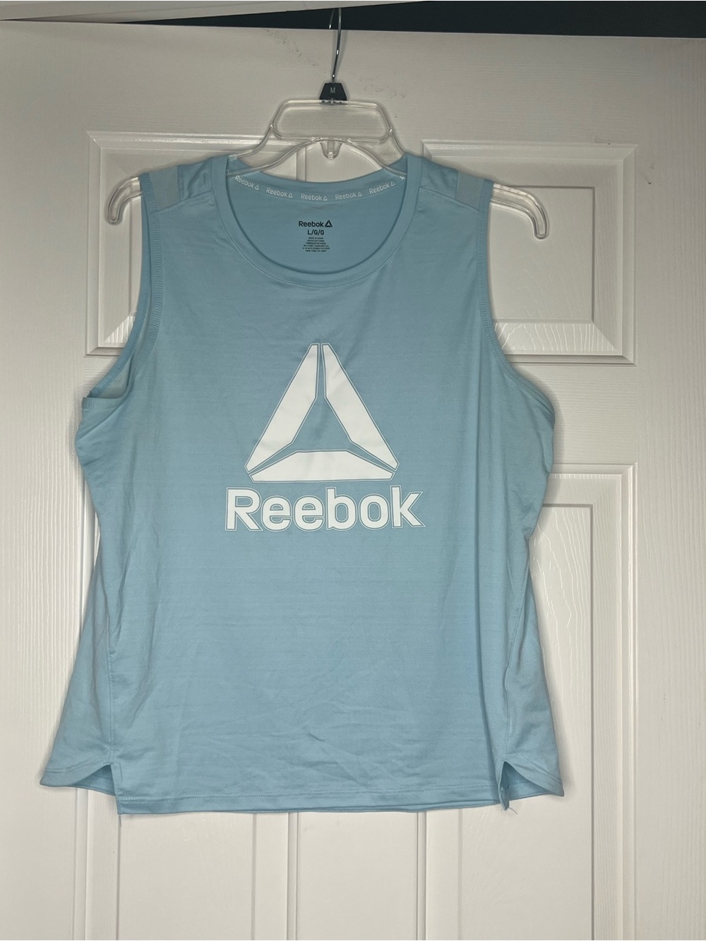 Reebok Light Blue Athletic Tank Top Women's Large Workout Gym